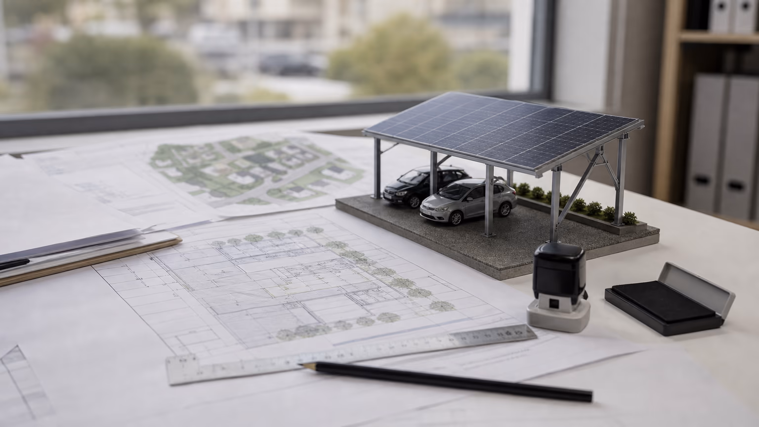 Planning file and solar carport model for permission application